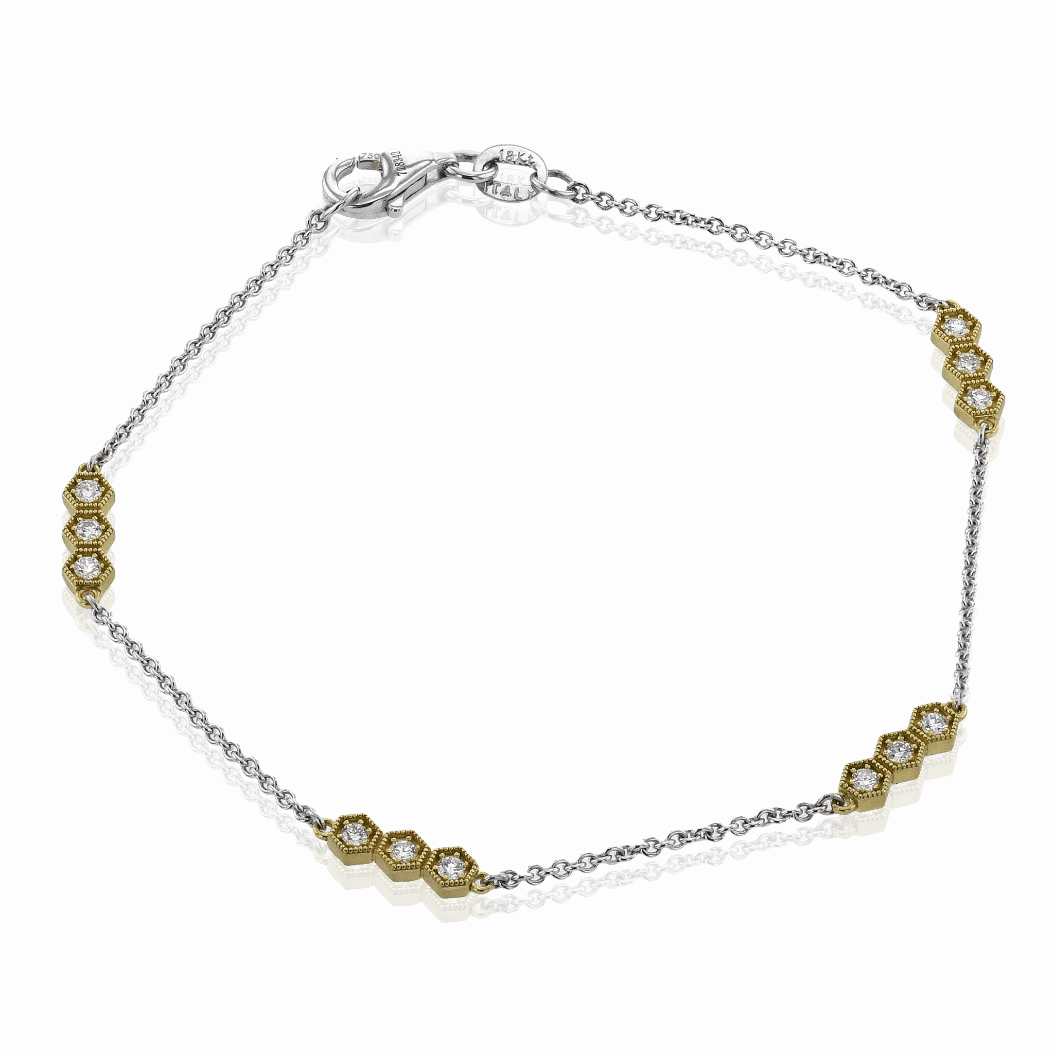 Bracelet in 18k Gold with Diamonds CB136 WHITE 18K X 2T