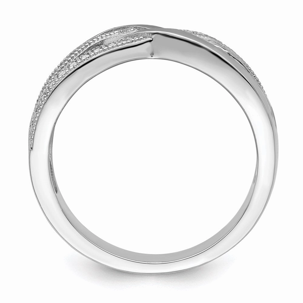 Brilliant Embers Sterling Silver Rhodium-plated 44 Stone Micro Pav CZ Polished Ring