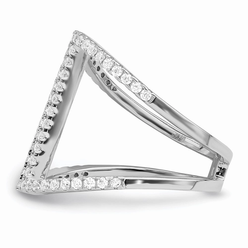 Brilliant Embers Sterling Silver Rhodium-plated 62 Stone Micro Pav CZ Ring