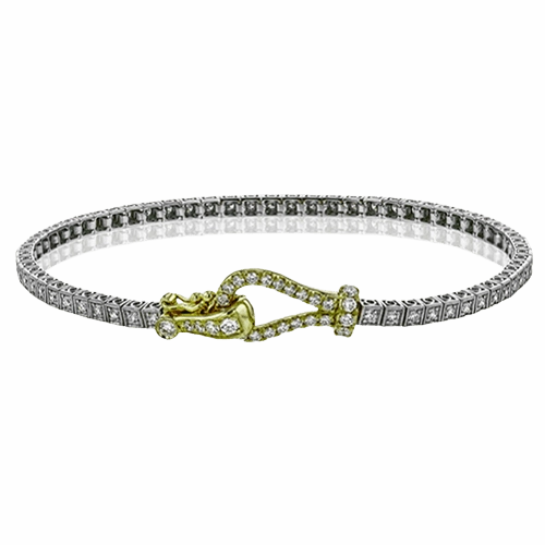Buckle Bracelet in 18k Gold with Diamonds MB1733 WHITE 18K X