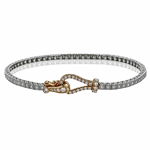 Buckle Bracelet in 18k Gold with Diamonds MB1733 WHITE 18K X