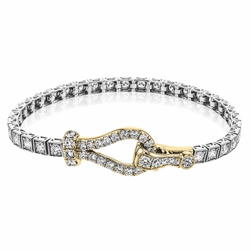 Buckle Bracelet in 18k Gold with Diamonds MB1734-A WHITE 18K X