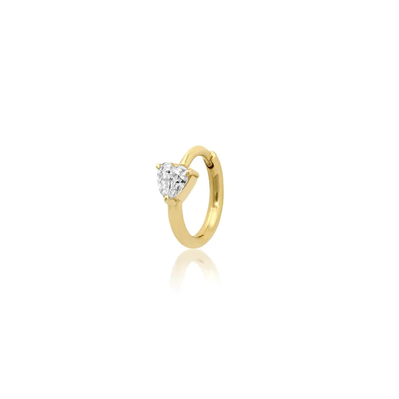 Cartilage Hoop With Heart-Cut Diamond Accent
