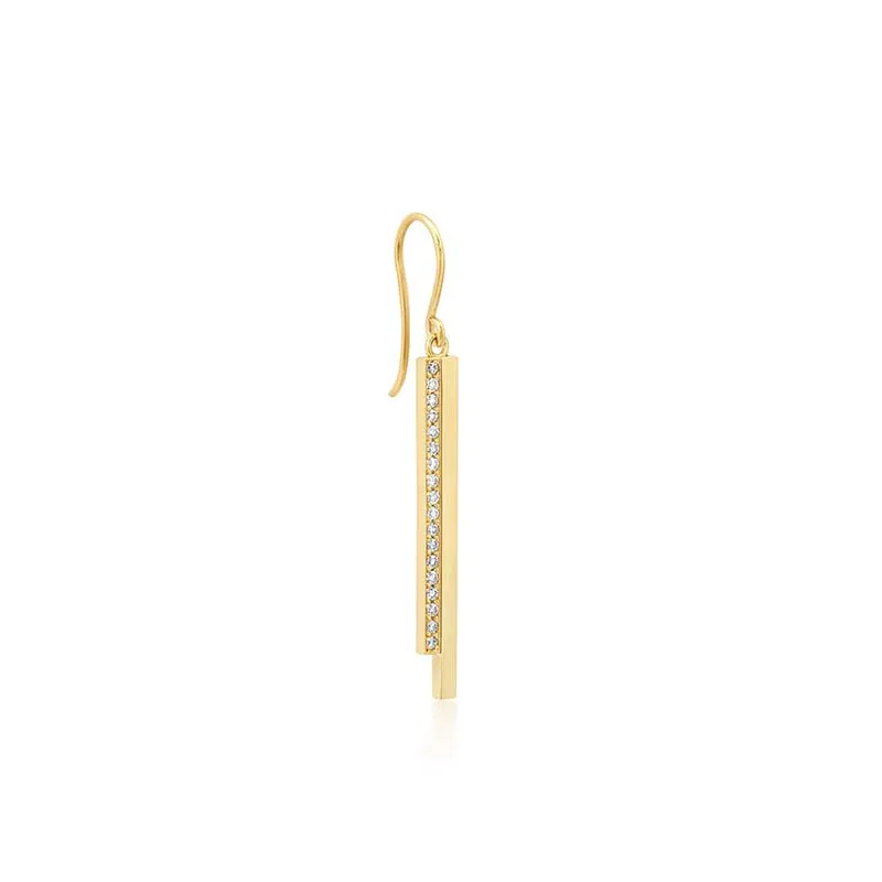 Cascading Double Stick Earrings with Diamond Accent