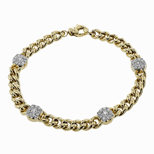 Chain Link Bracelet in 18k Gold with Diamonds LB2425 WHITE 18K X YELLOW