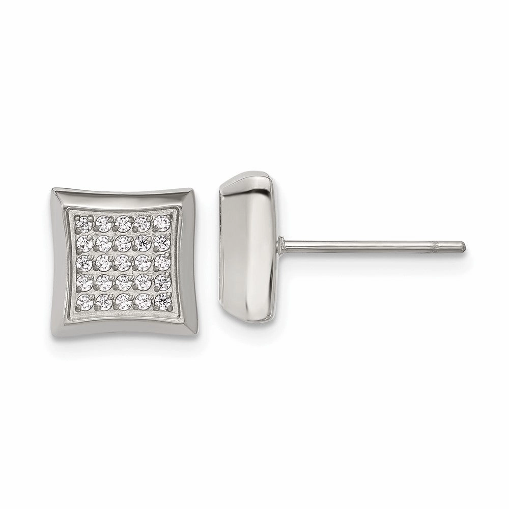 Chisel Stainless Steel Polished 50 CZ Stud Earrings