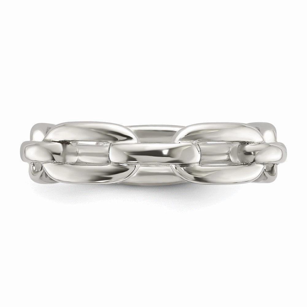 Chisel Stainless Steel Polished 6mm Chain Link Design Ring
