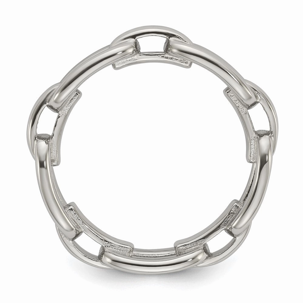 Chisel Stainless Steel Polished 6mm Chain Link Design Ring
