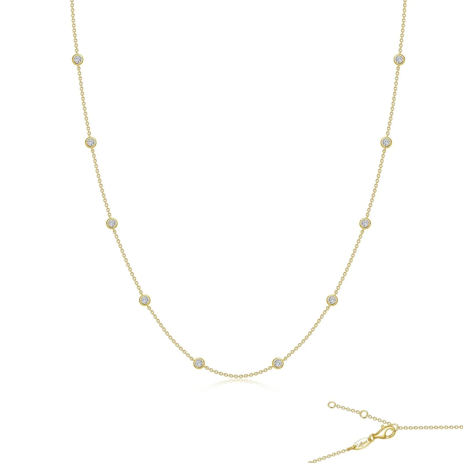 Classic Bezel-Set Station Necklace N0008BTP18
