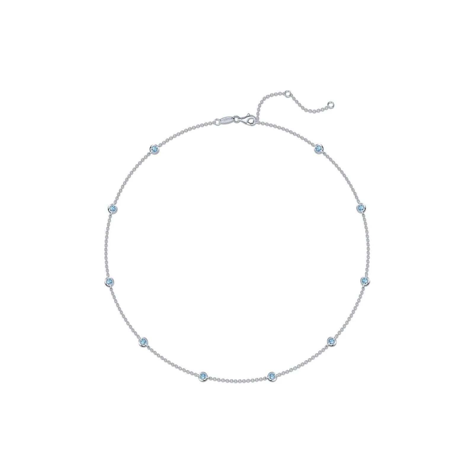 Classic Bezel-Set Station Necklace N0008BTP18