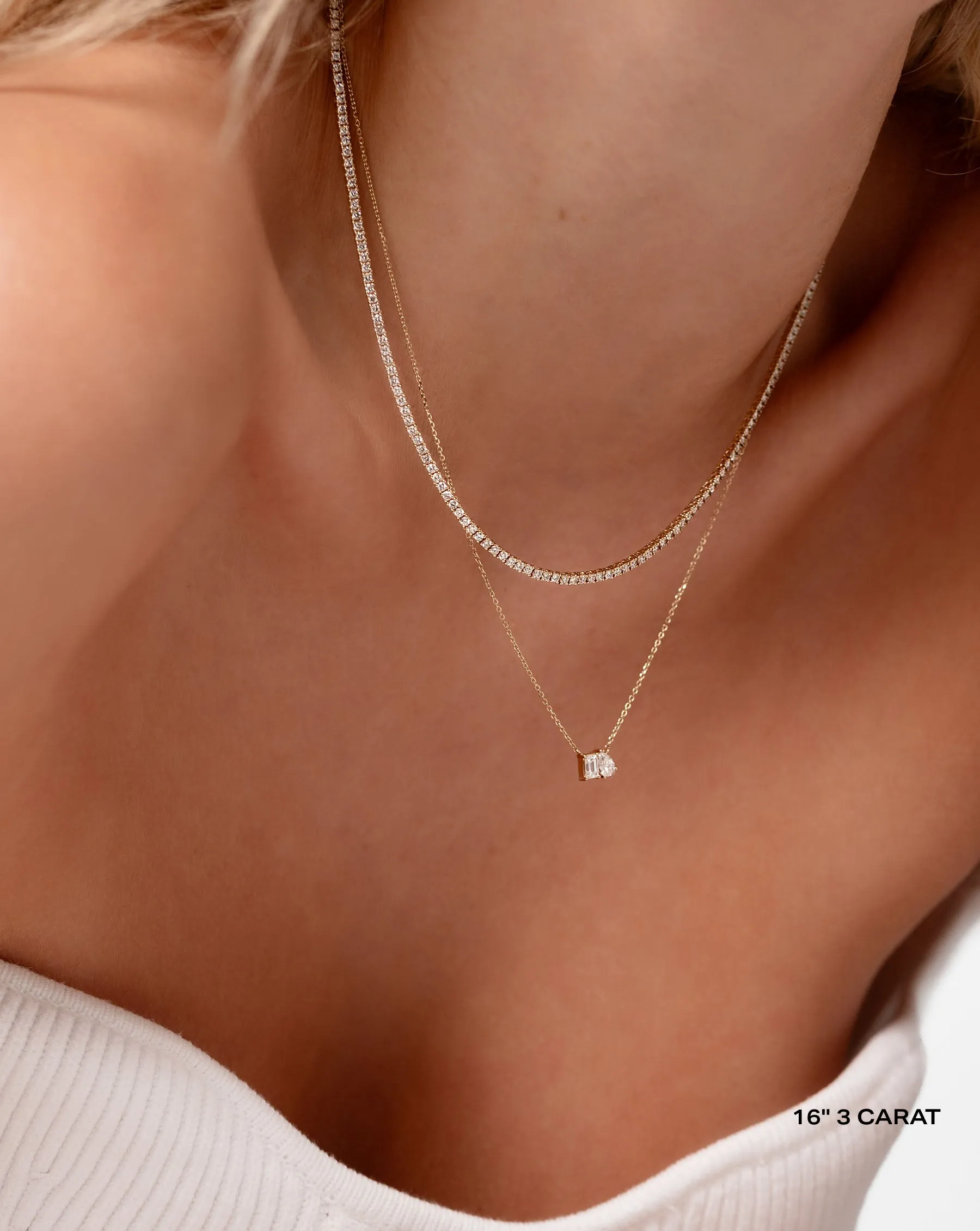 Classic Lab Diamond Tennis Necklace