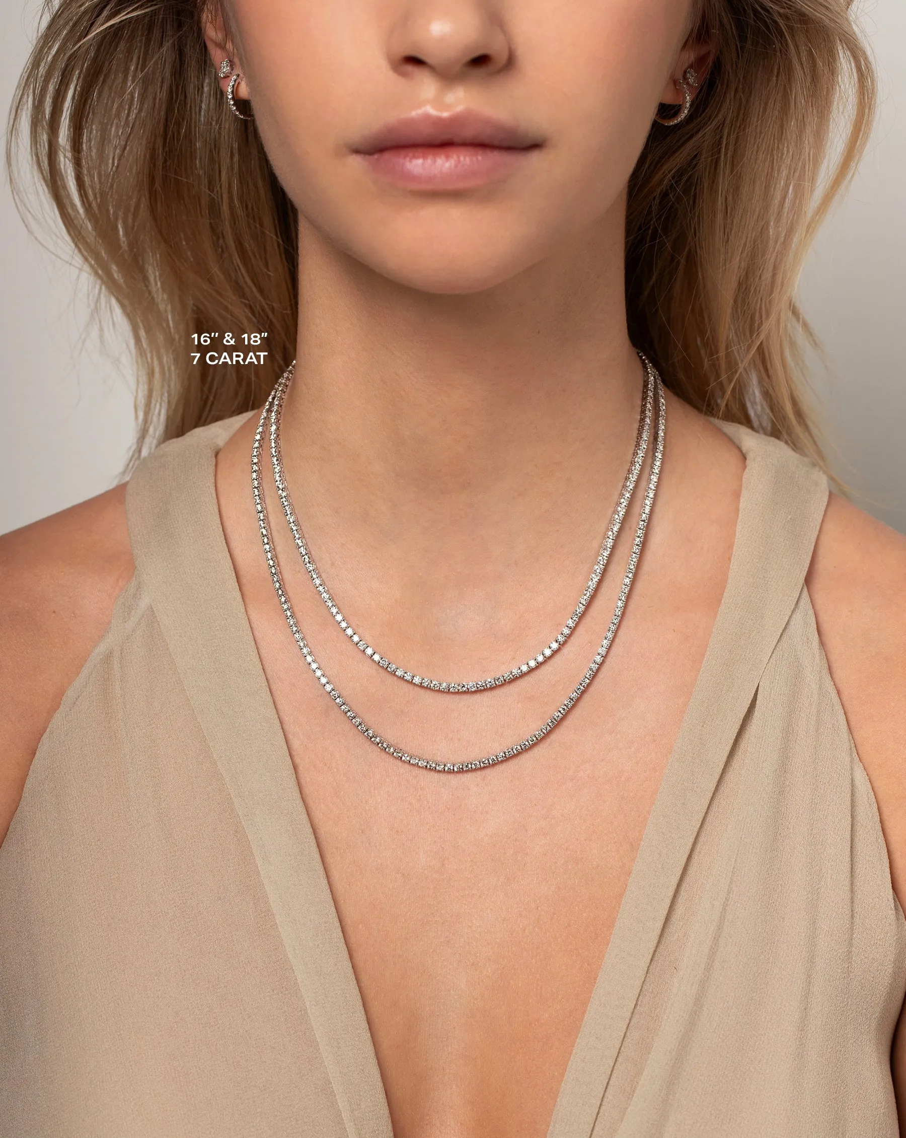 Classic Lab Diamond Tennis Necklace