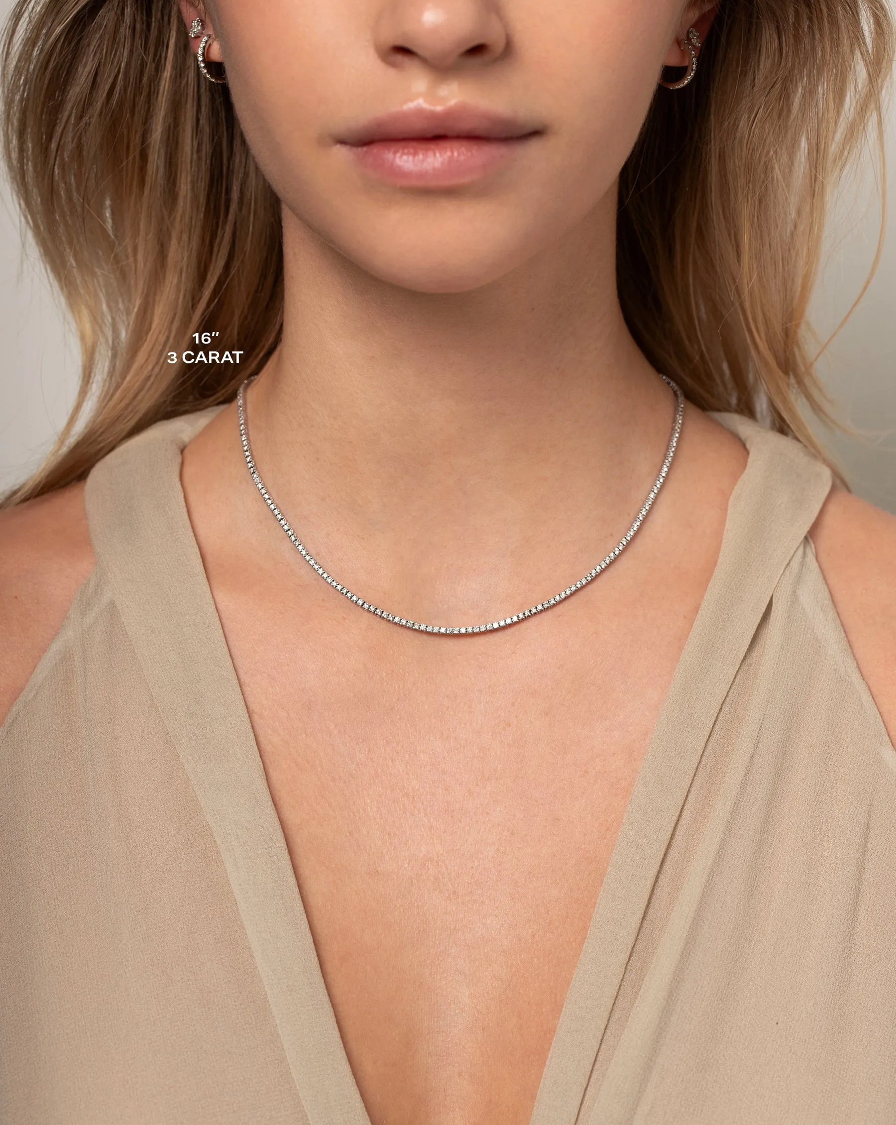 Classic Lab Diamond Tennis Necklace