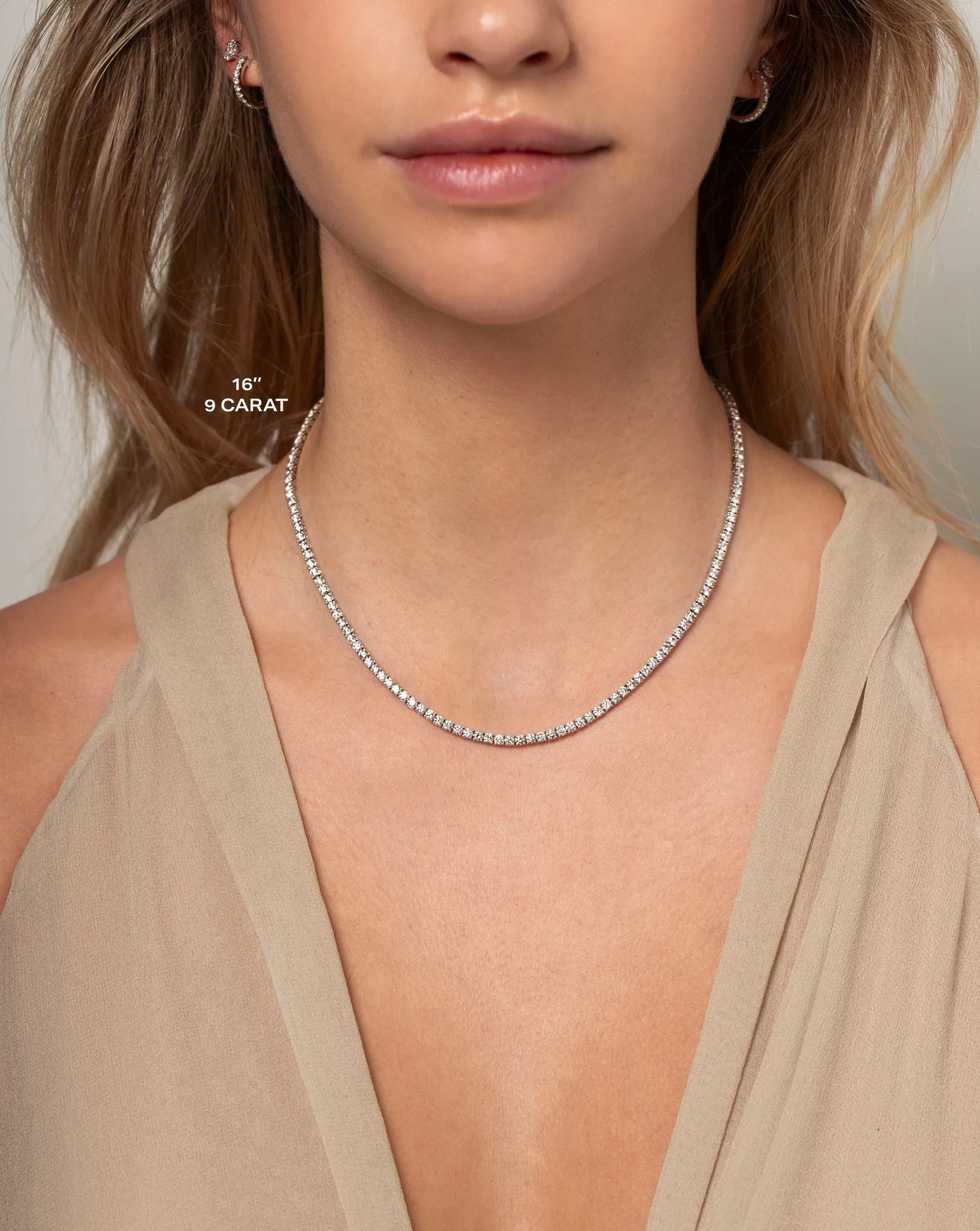 Classic Lab Diamond Tennis Necklace
