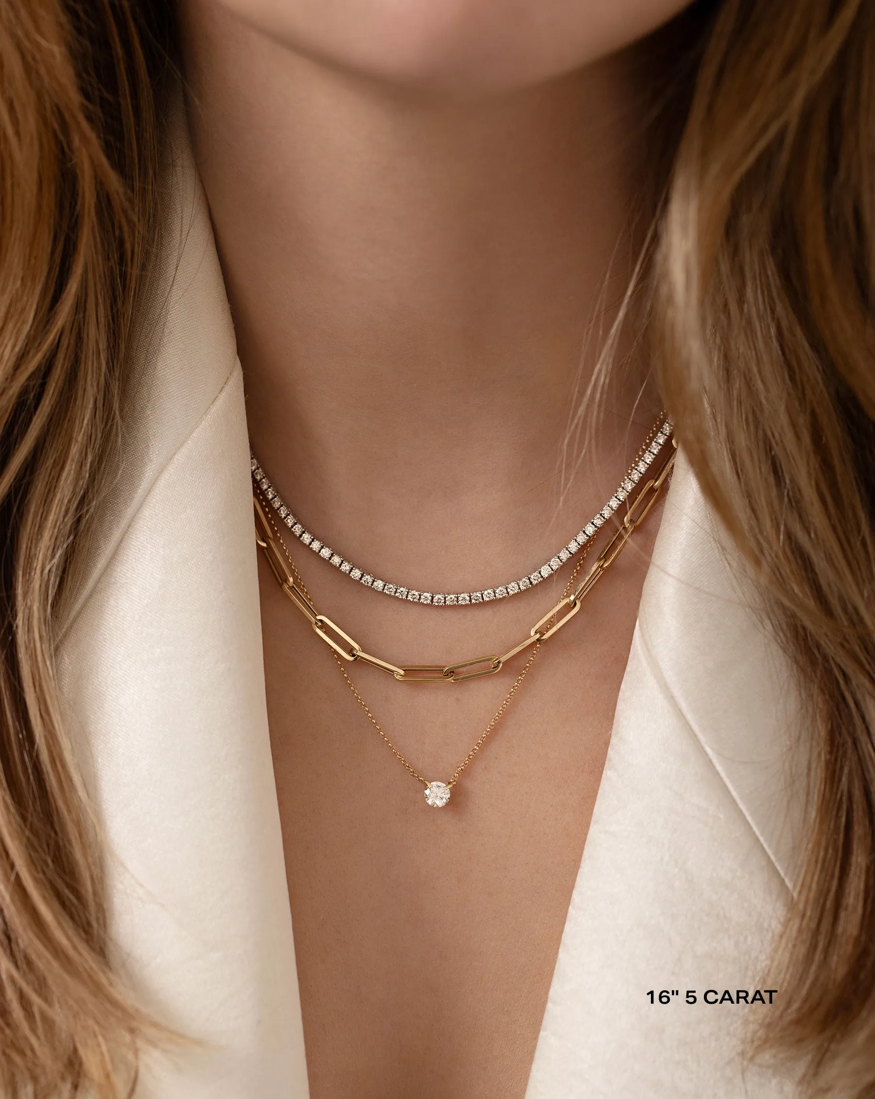 Classic Lab Diamond Tennis Necklace