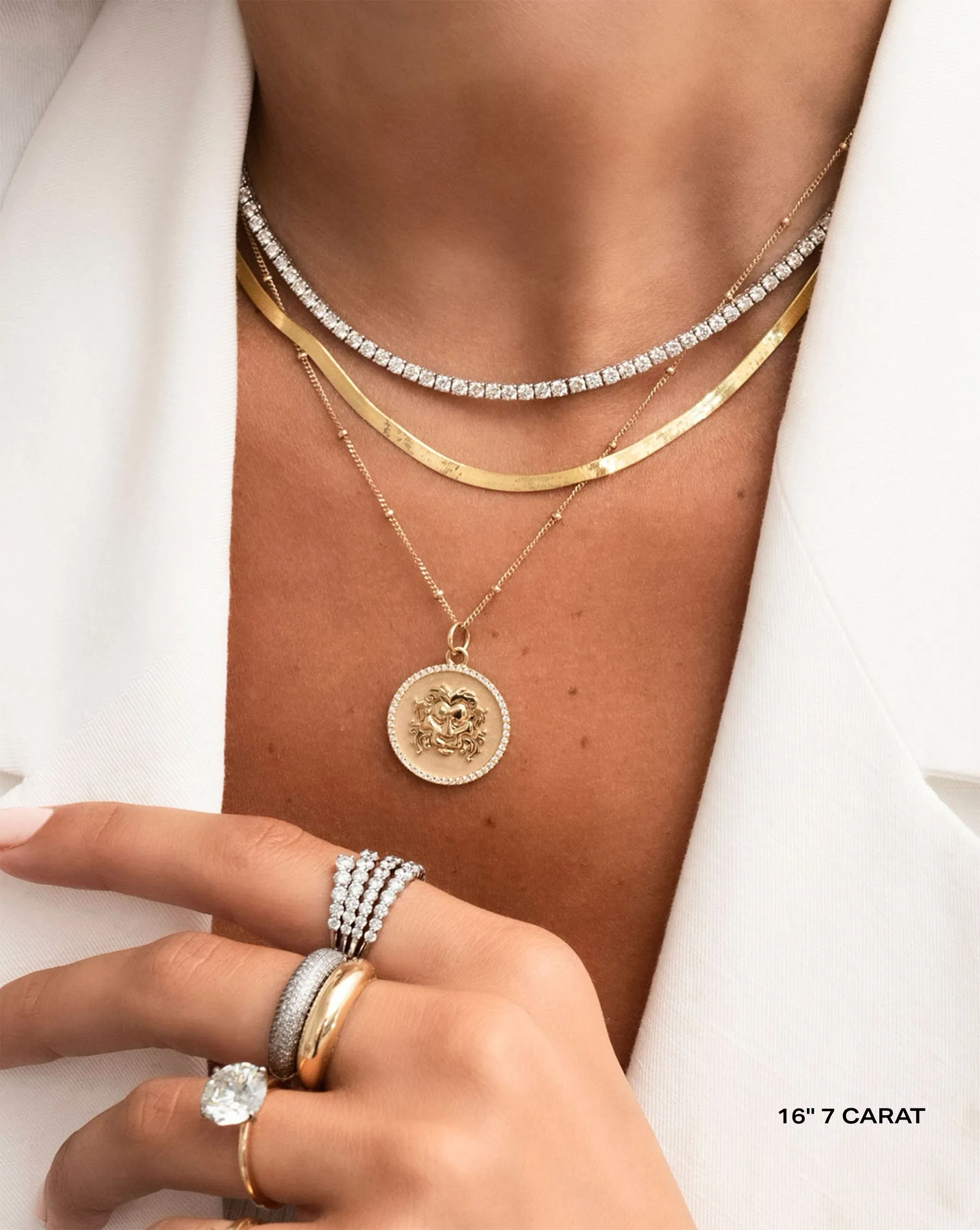 Classic Lab Diamond Tennis Necklace