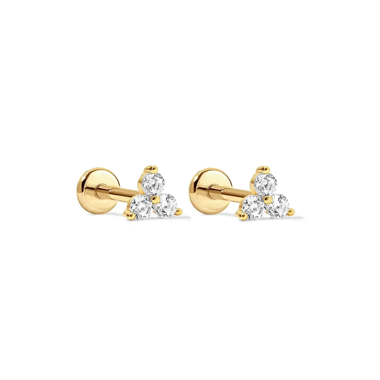 Clover Pav Flat Back Studs