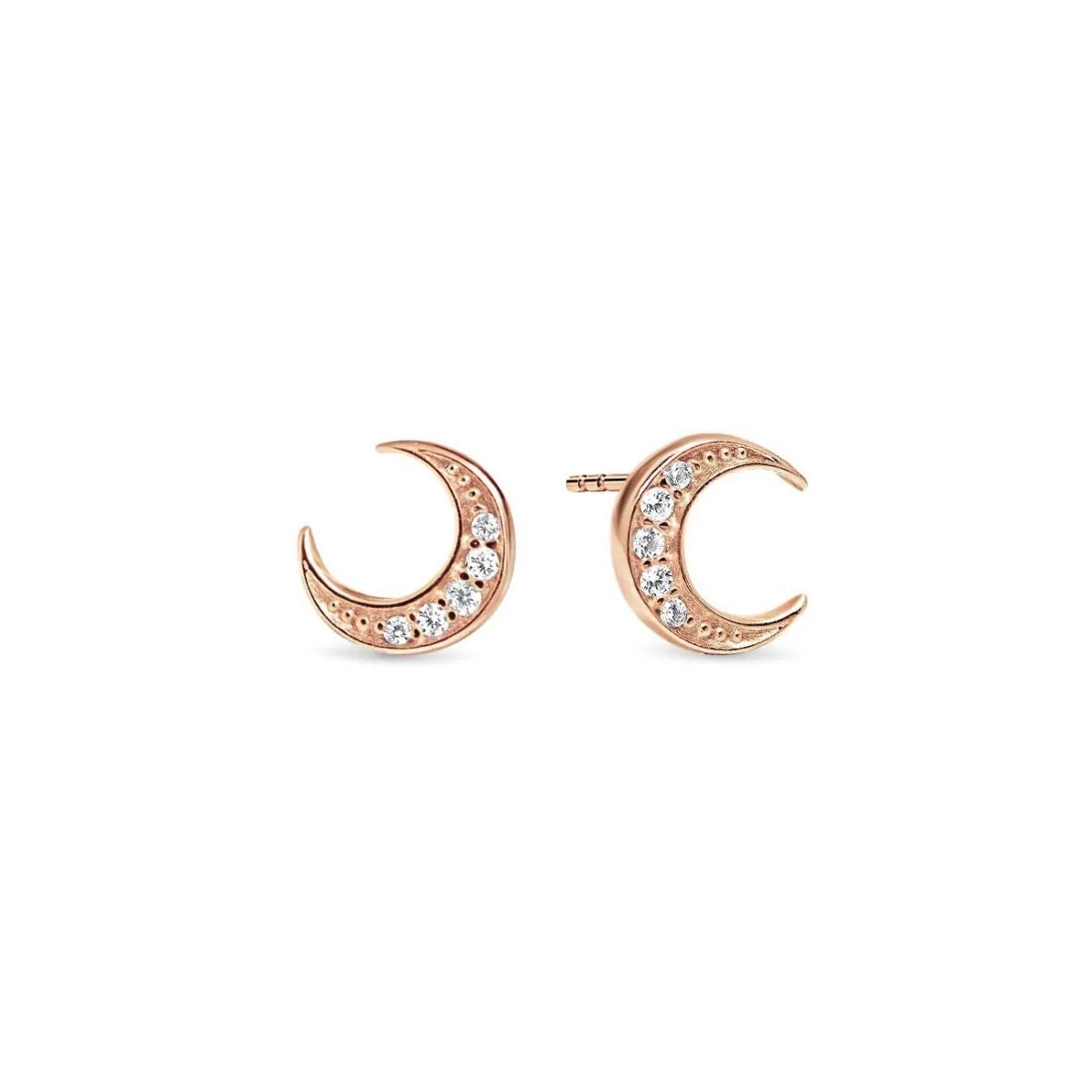 Crescent Moon Pav Studs