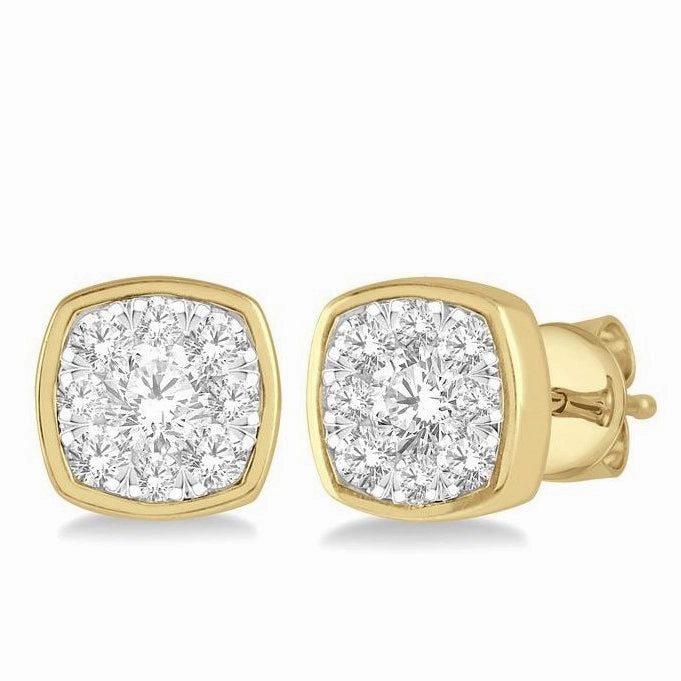 Cushion Shape Lovebright Essential Diamond Stud Earrings
