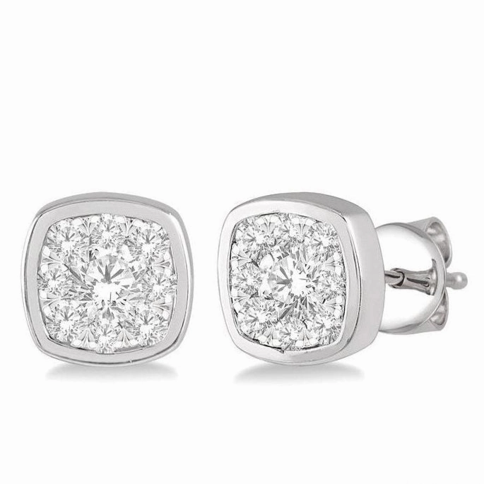 Cushion Shape Lovebright Essential Diamond Stud Earrings