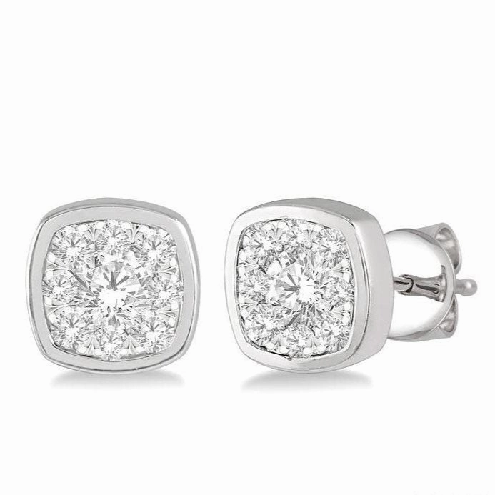 Cushion Shape Lovebright Essential Diamond Stud Earrings