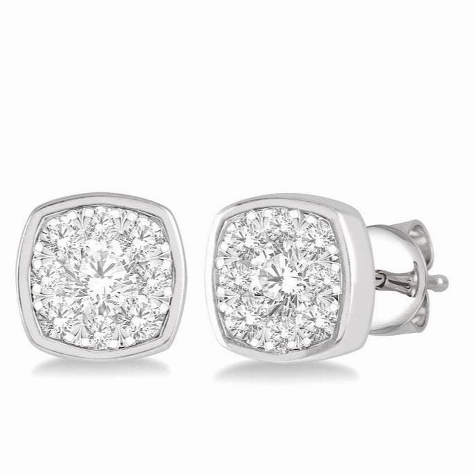Cushion Shape Lovebright Essential Diamond Stud Earrings