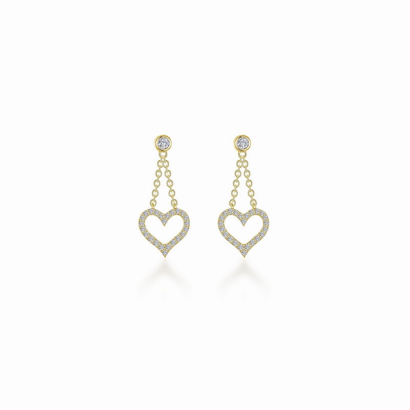 Cut-out Heart Dangle Earrings E0616CLG00