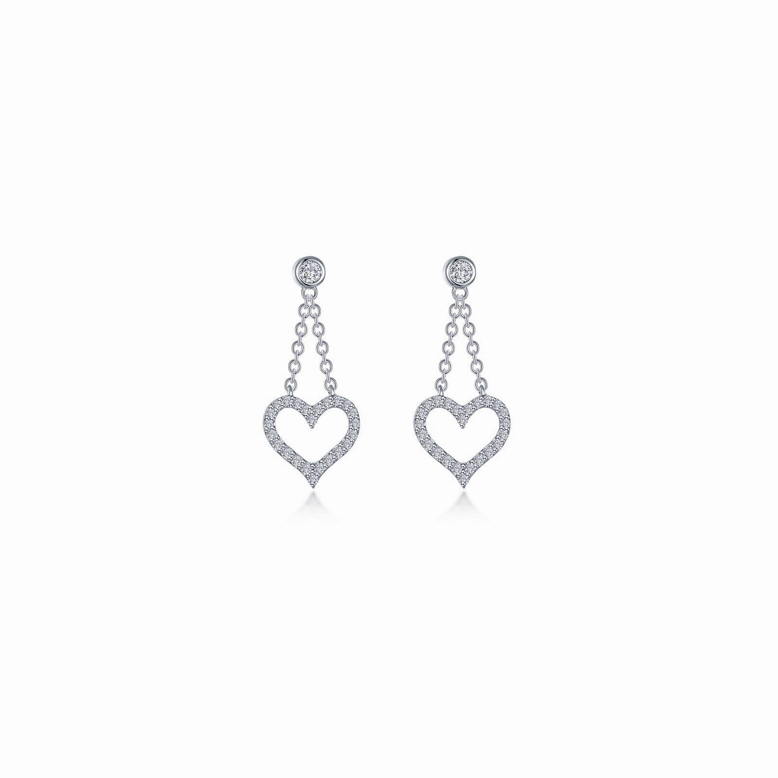 Cut-out Heart Dangle Earrings E0616CLP00