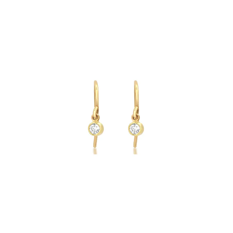 Diamond Bezel Drop Earrings