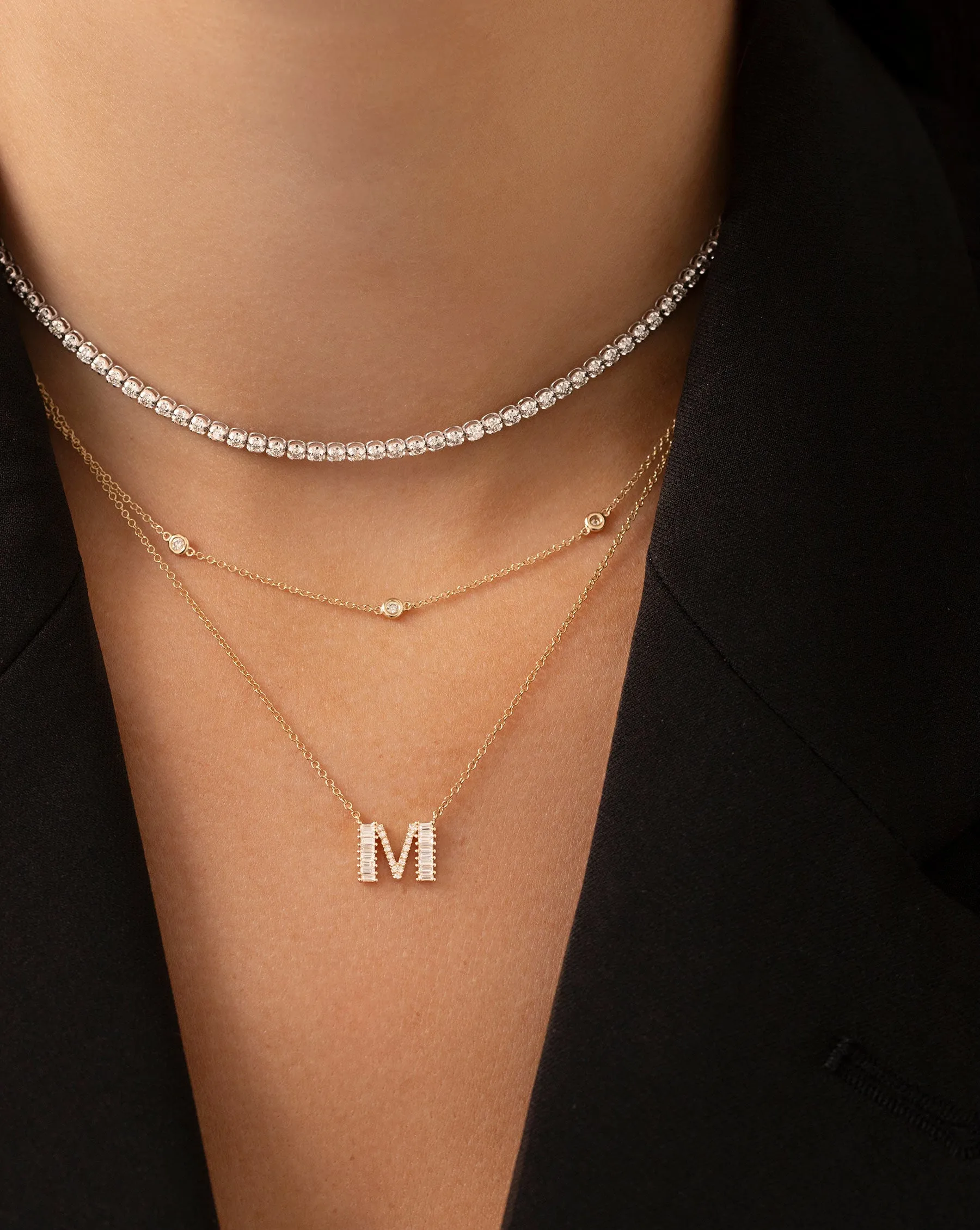 Diamond Bezel Station Necklace