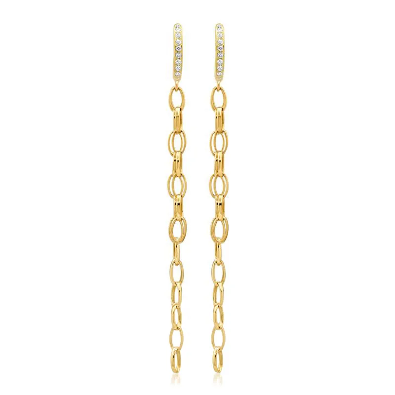 Diamond Edith Studs with Small Edith Link Fringe