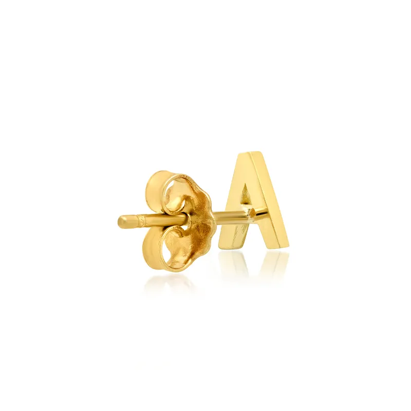 Diamond Mini Uppercase Letter Stud