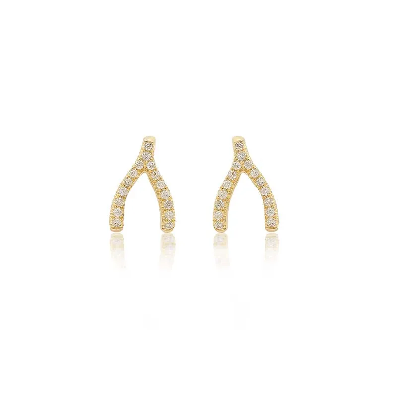 Diamond Mini Wishbone Studs