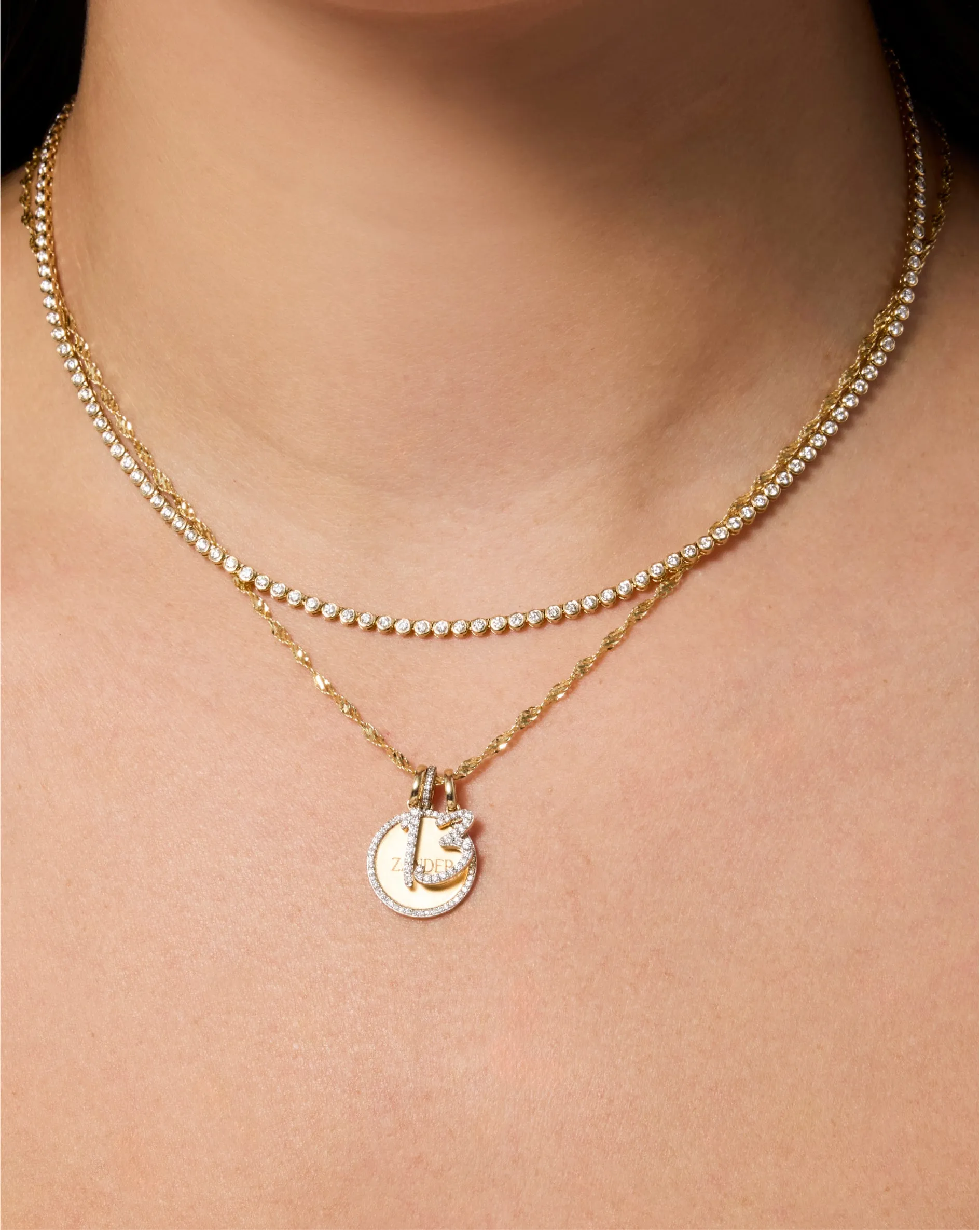 Diamond Number Pendant