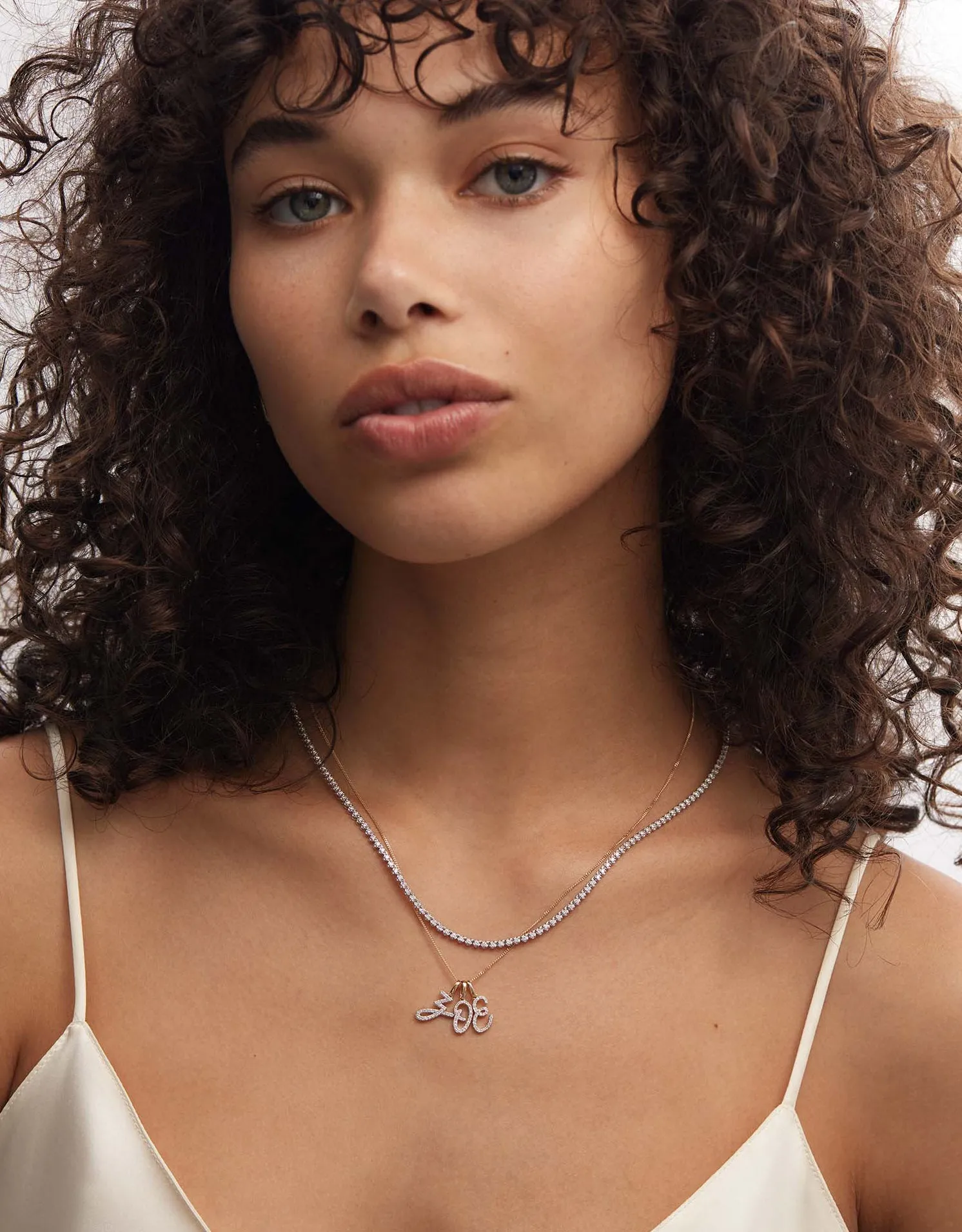 Diamond Script Initial Necklace