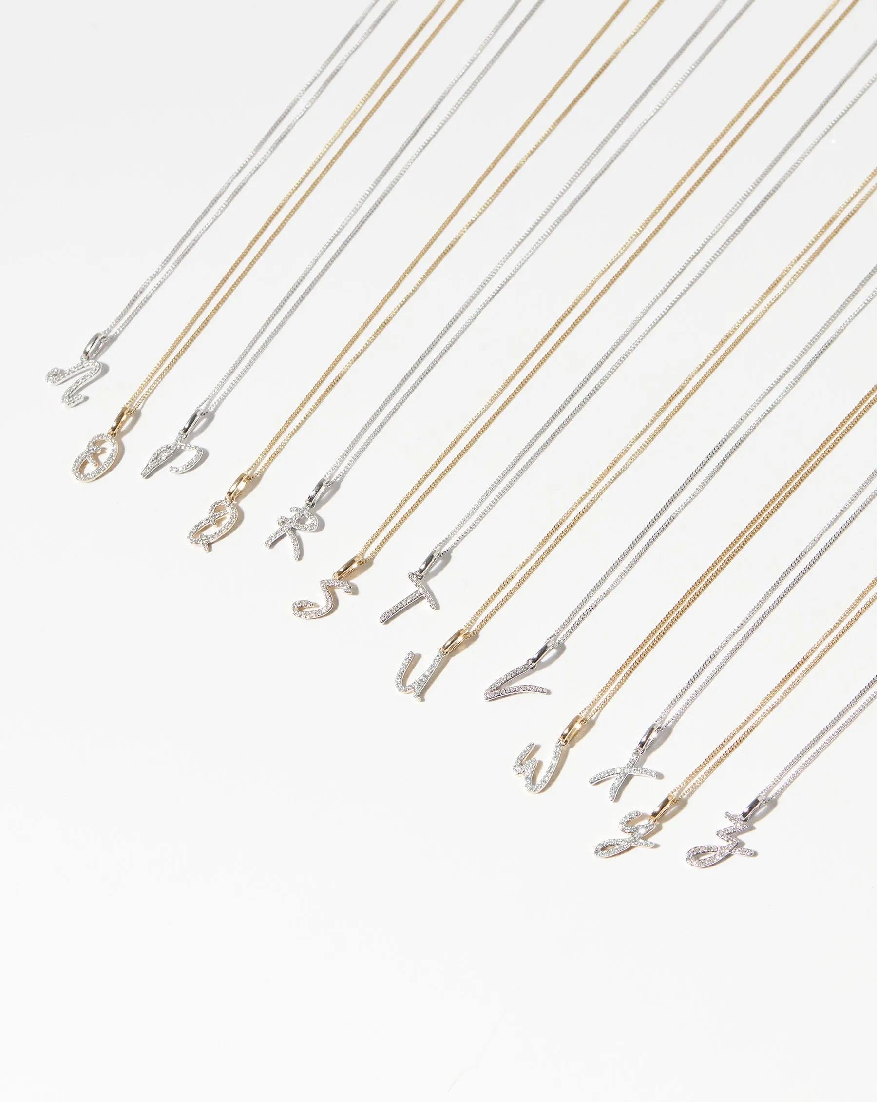 Diamond Script Initial Necklace