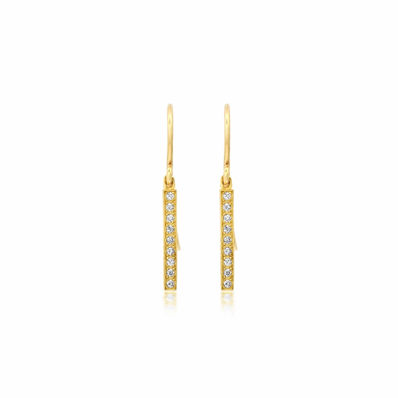 Diamond Long Bar Drop Earrings