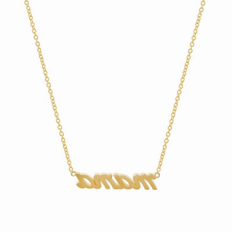Diamond Mama Script Necklace