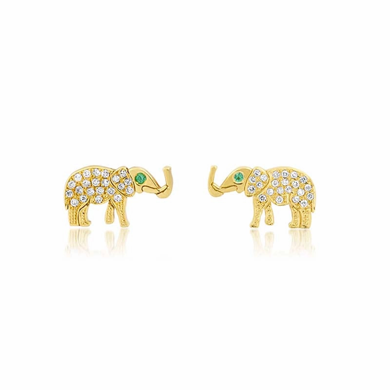 Diamond Mini Elephant Studs