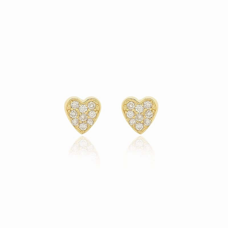 Diamond Mini Heart Studs