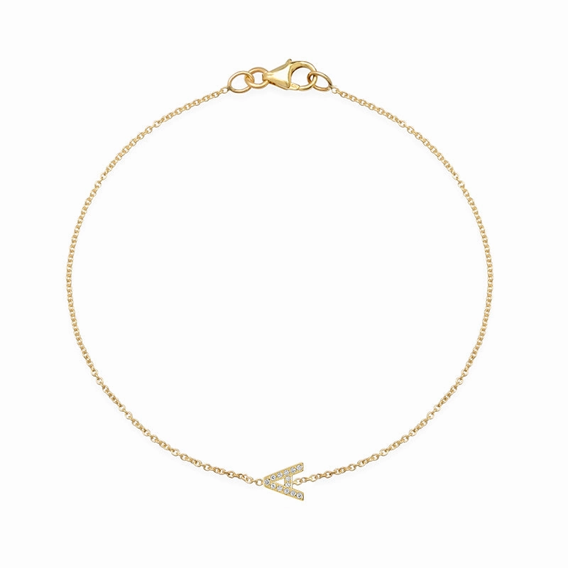 Diamond Mini Uppercase Letter Bracelet