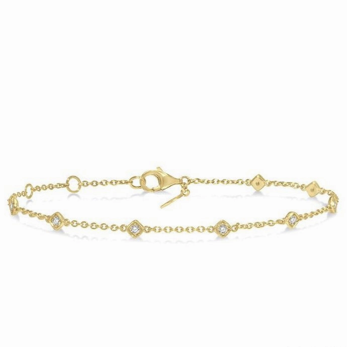 Diamond Station Chain Bracelet