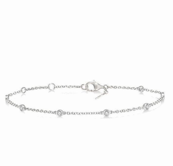 Diamond Station Chain Bracelet
