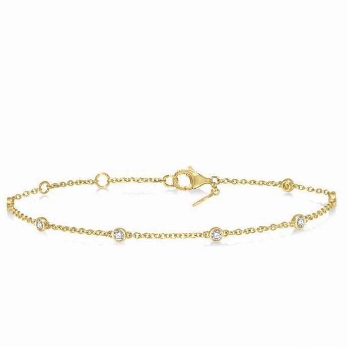 Diamond Station Chain Bracelet
