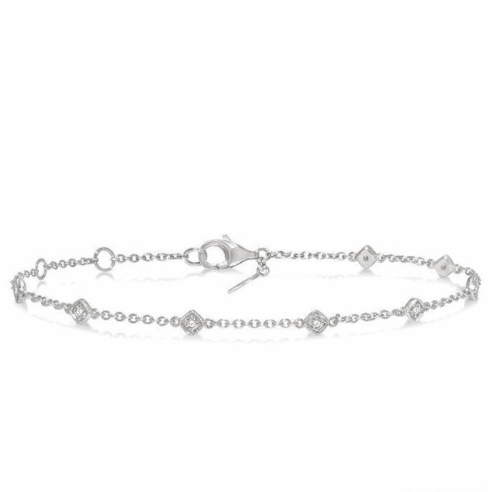 Diamond Station Chain Bracelet
