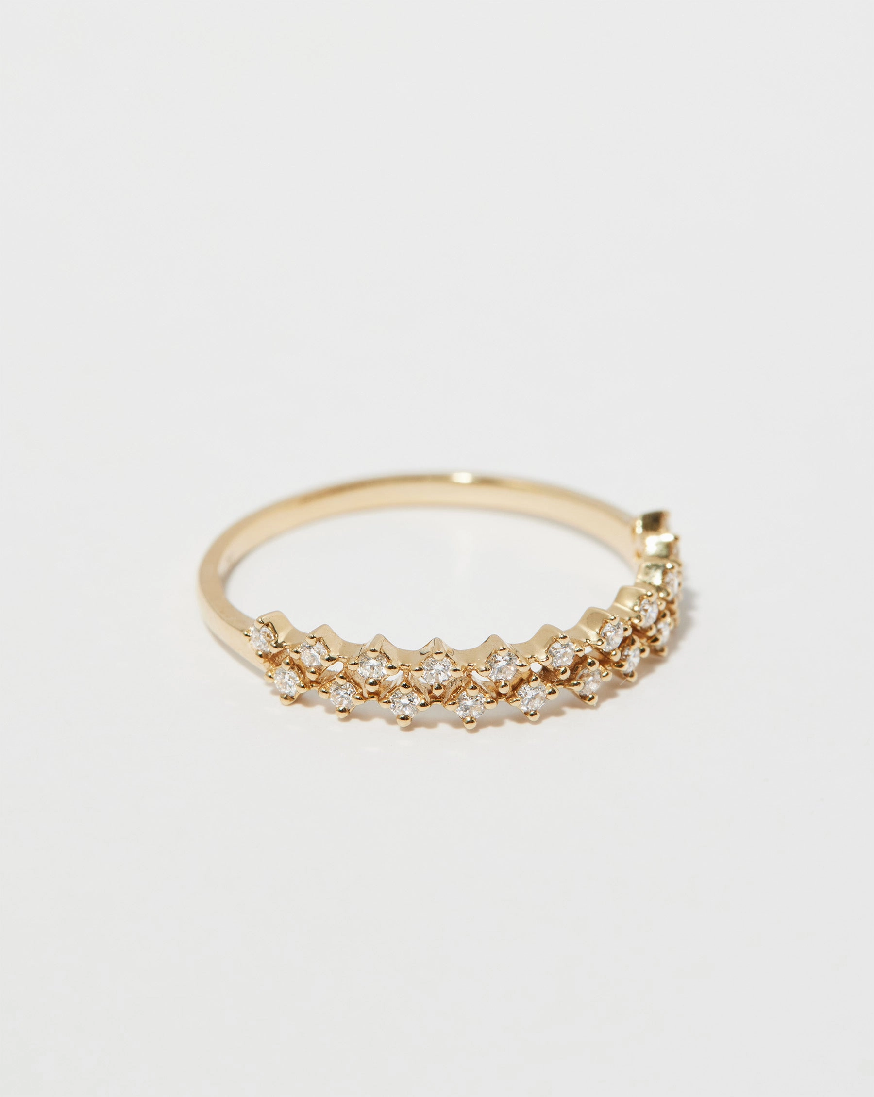 Diamond Station Double Row Ring