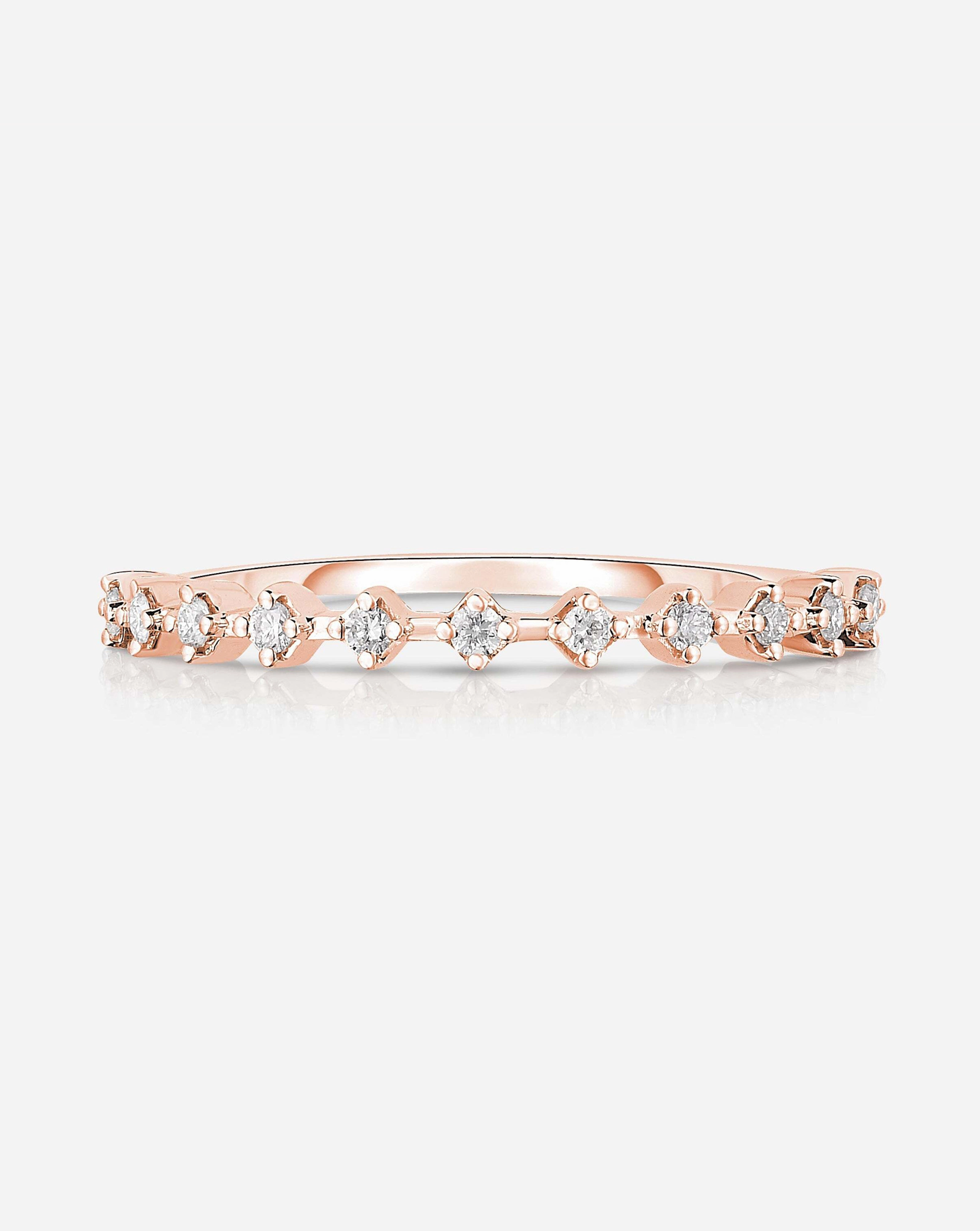 Diamond Station Stackable Ring