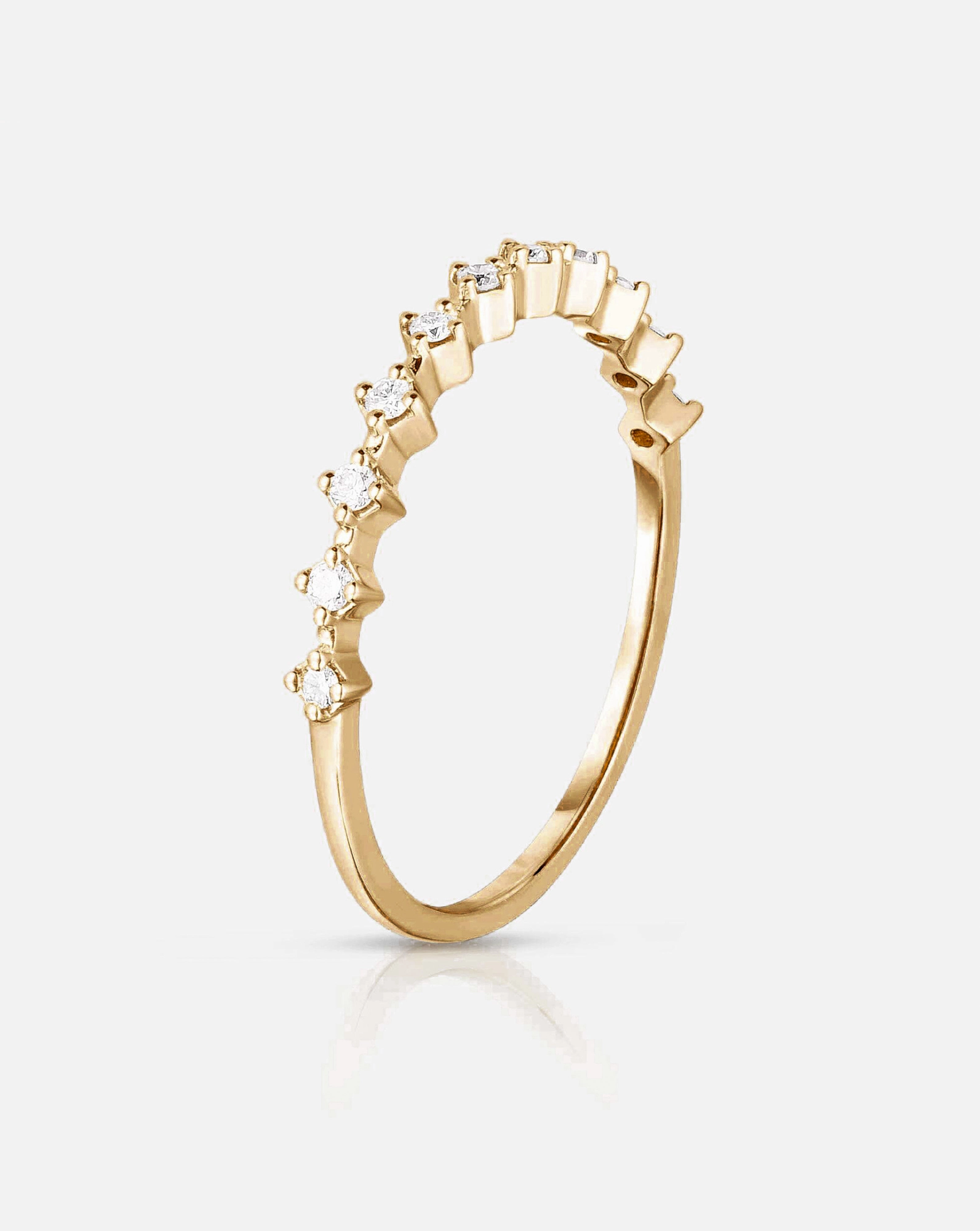 Diamond Station Stackable Ring