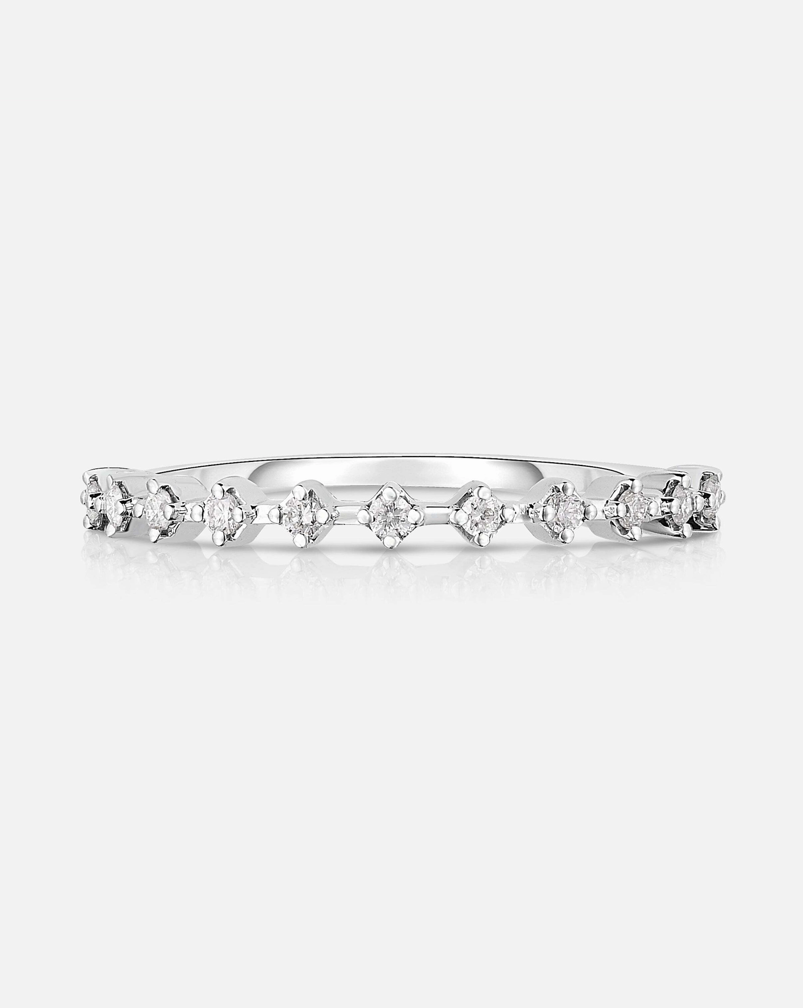 Diamond Station Stackable Ring