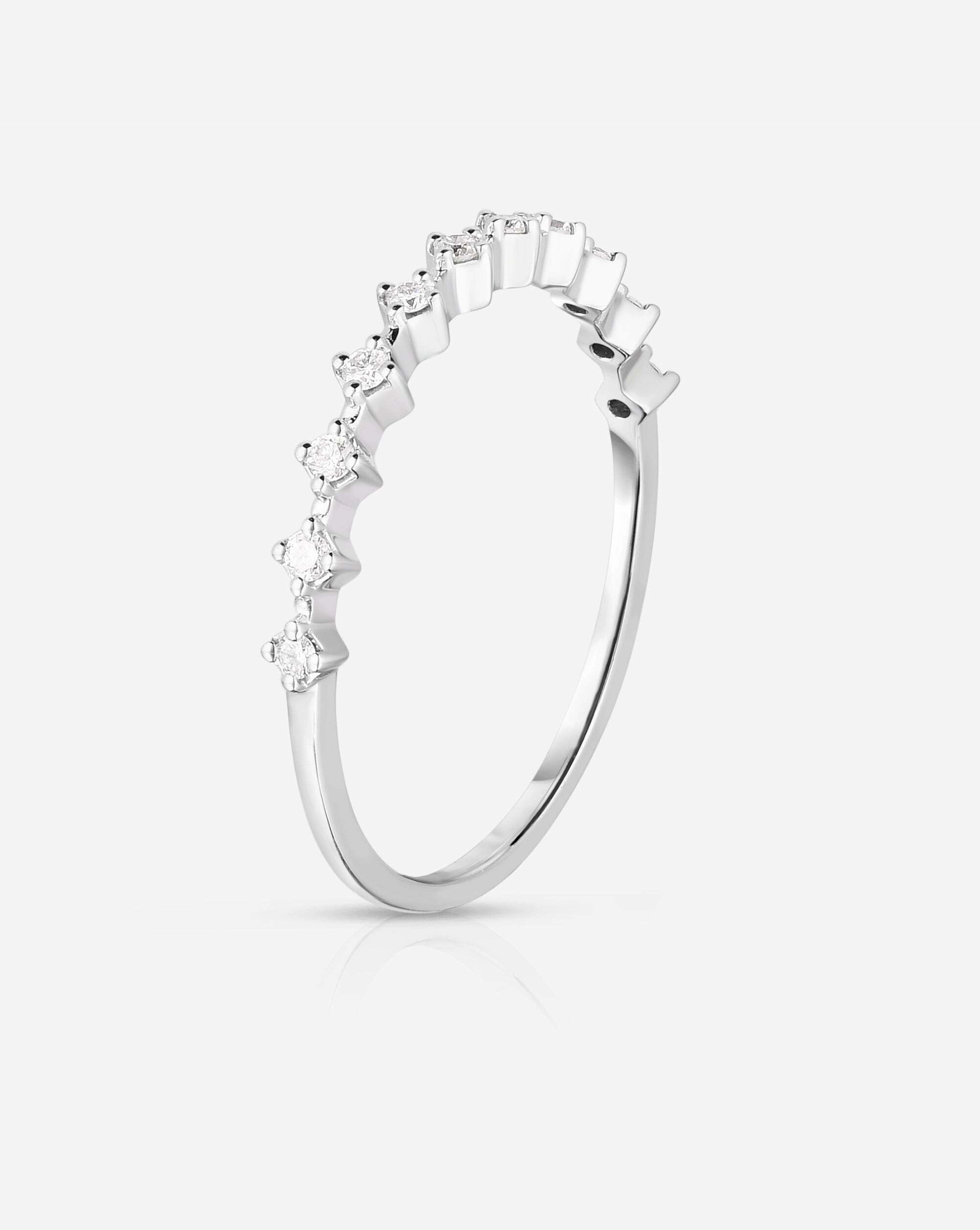 Diamond Station Stackable Ring